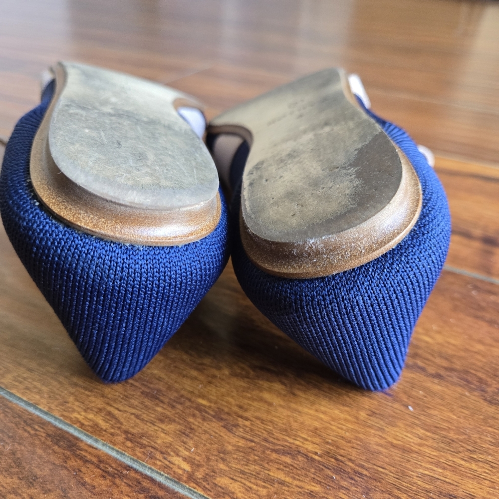 Rothy’s Sapphire Blue Mary Jane Bow Flats Pointed Toe Balletcore Size 8 - Picture 10 of 16